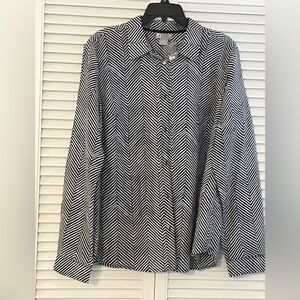 JCP Cotton/Silk Blend Herringbone Blouse